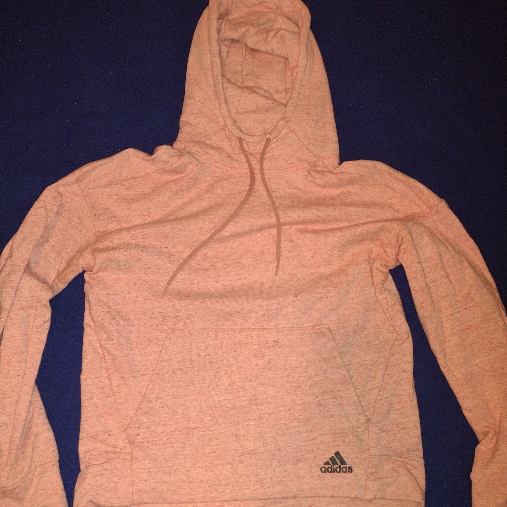 Light pink/peach colored Adidas hoodie